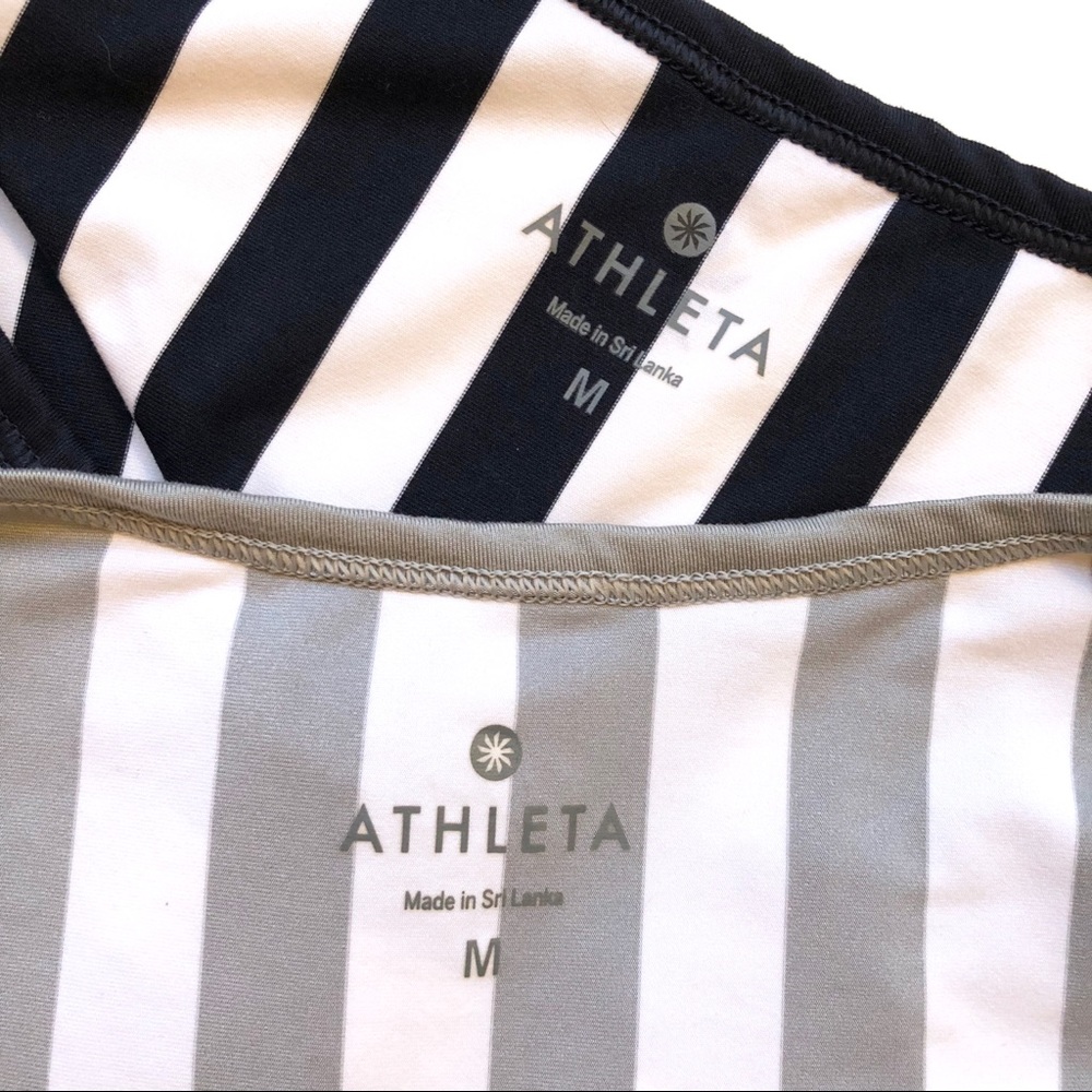 Athleta Bundle! Grey & Navy Striped Workout Tank - Picture 4 of 7
